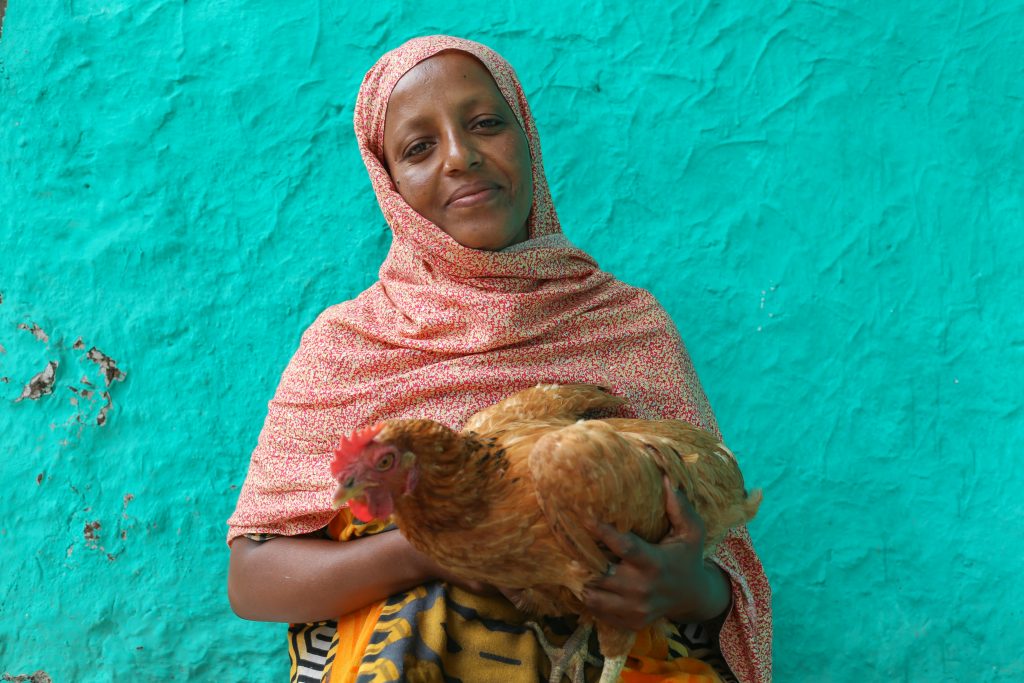 Poultry keeper in Kalu district, Ethiopia. Photo: A. Habtamu (ILRI)